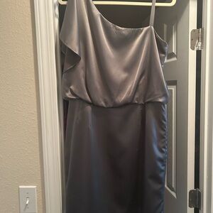 Jessica Simpson One Shoulder Silver Dress
